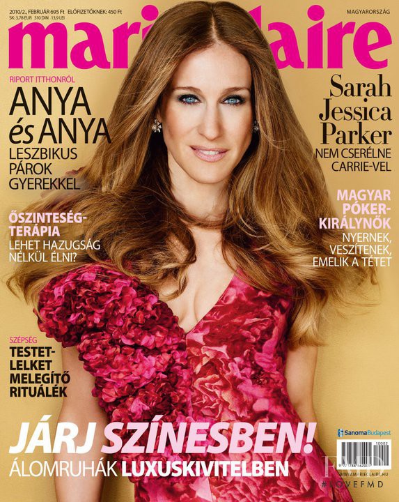 Sarah Jessica Parker featured on the Marie Claire Hungary cover from February 2010