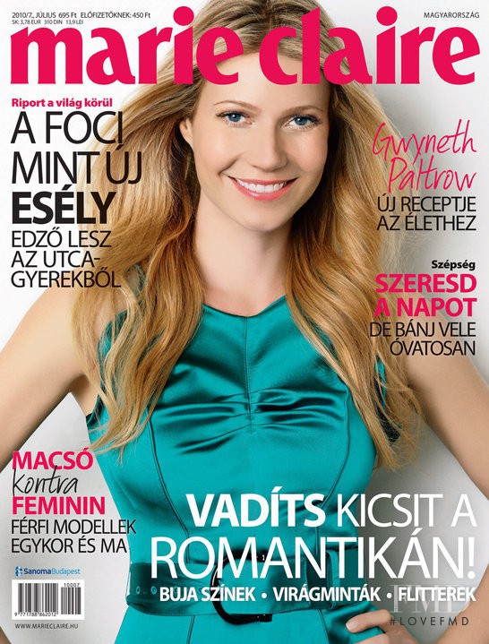 Gwyneth Paltrow featured on the Marie Claire Hungary cover from July 2010