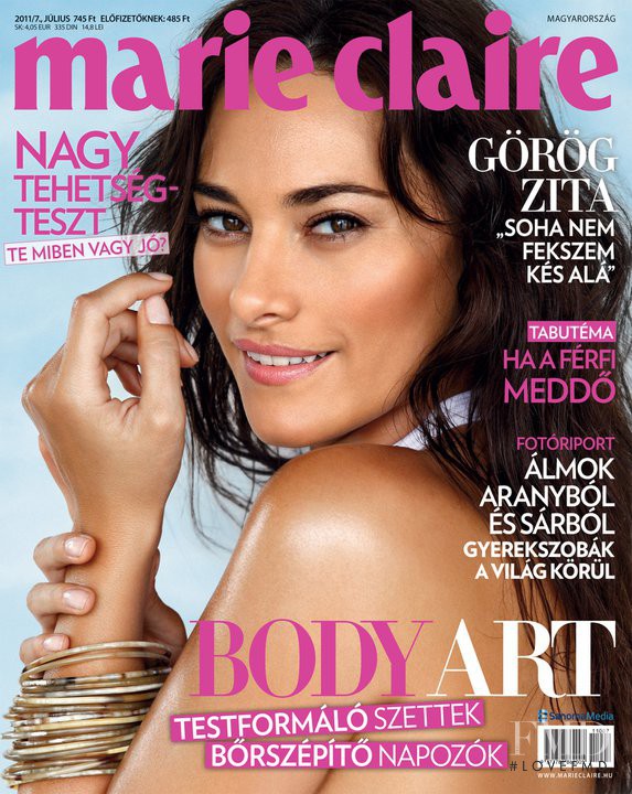 Zita Gorog featured on the Marie Claire Hungary cover from July 2011