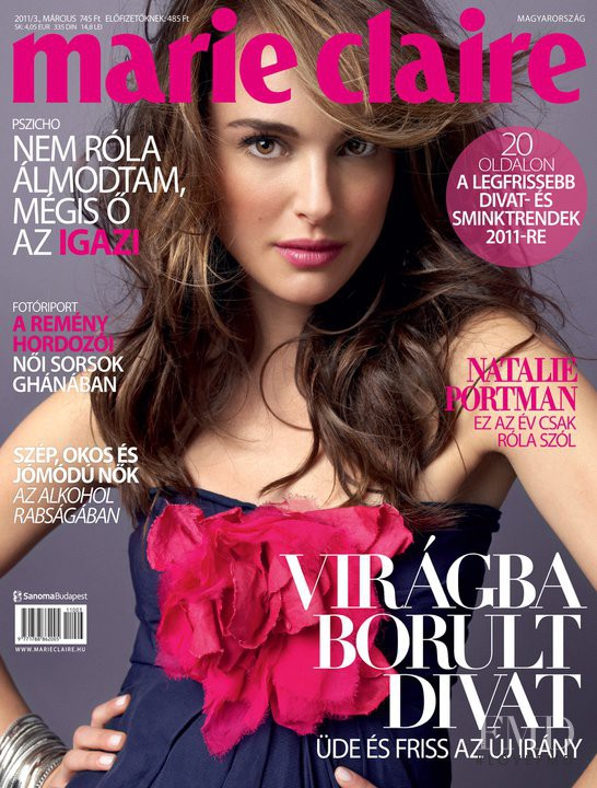 Natalie Portman featured on the Marie Claire Hungary cover from March 2011