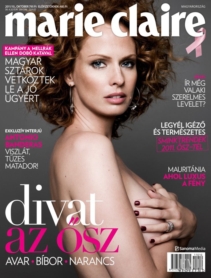 Kata Dobó featured on the Marie Claire Hungary cover from October 2011