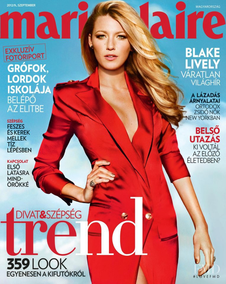 Blake Lively featured on the Marie Claire Hungary cover from September 2012