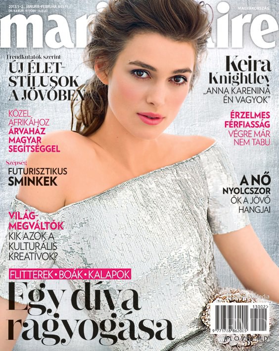 Keira Knightley featured on the Marie Claire Hungary cover from February 2013