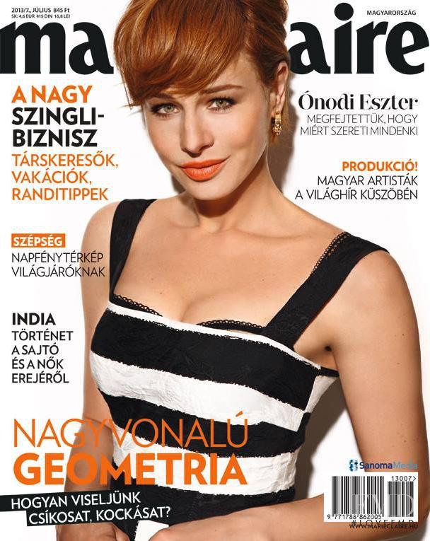 Ónodi Eszter  featured on the Marie Claire Hungary cover from July 2013