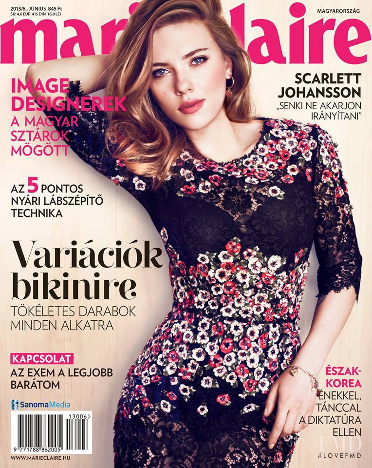 Scarlett Johansson featured on the Marie Claire Hungary cover from June 2013