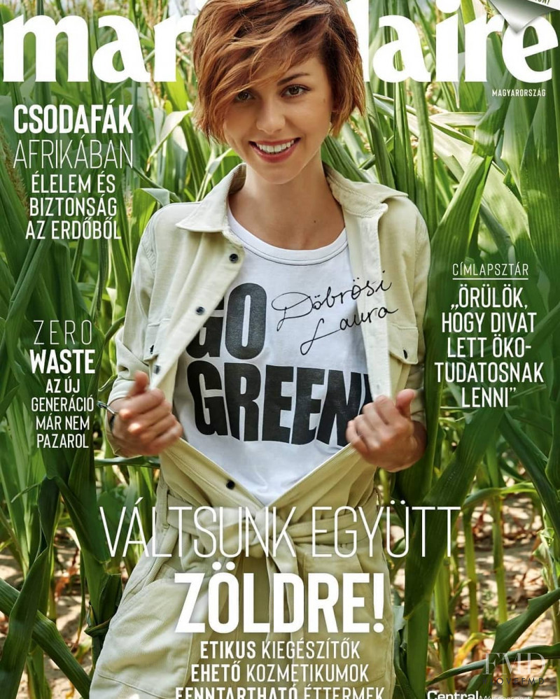 Laura Dobrosi featured on the Marie Claire Hungary cover from September 2019