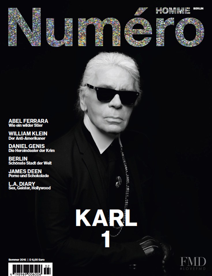 Karl Lagerfeld featured on the Numéro Homme Berlin cover from September 2015