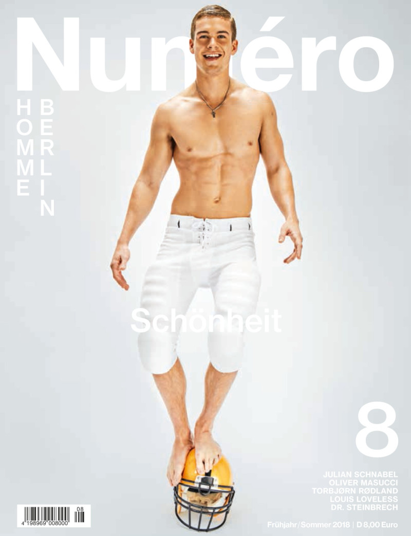 Mitchell Slaggert featured on the Numéro Homme Berlin cover from April 2018