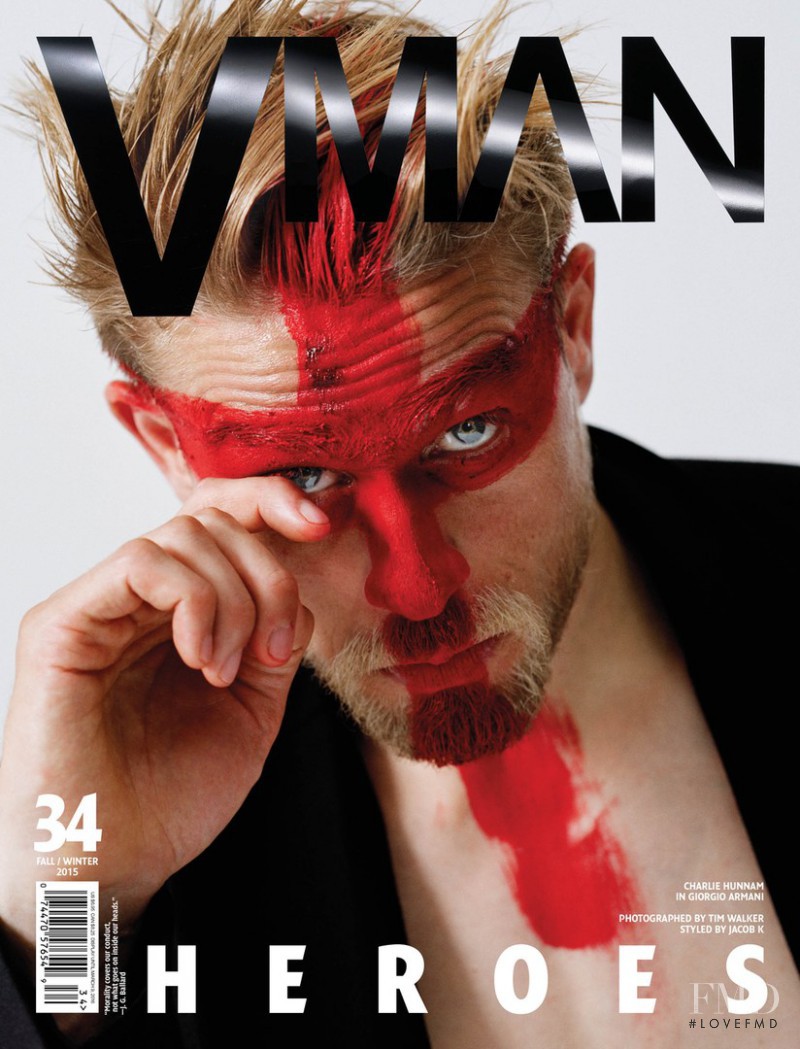 Charlie Hunnam featured on the V Man cover from September 2015