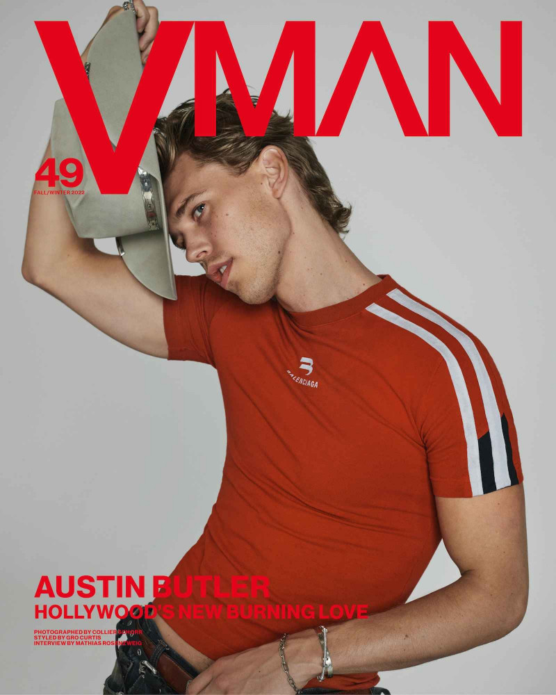 Austin Butler featured on the V Man cover from September 2022