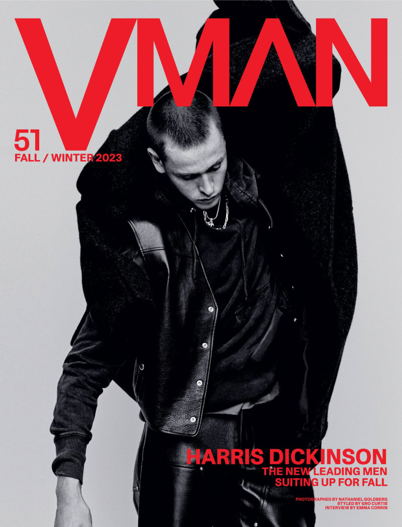 Harris Dickinson featured on the V Man cover from September 2023