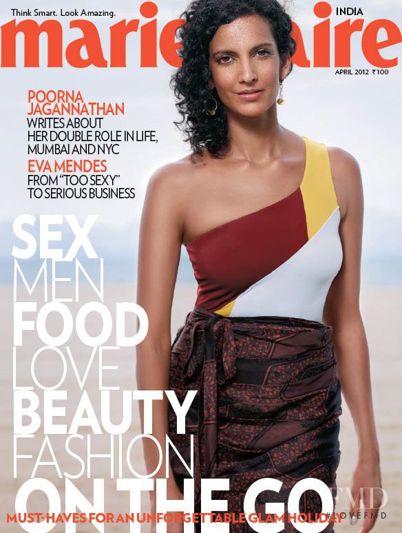 Poorna Jagannathan featured on the Marie Claire India cover from April 2012