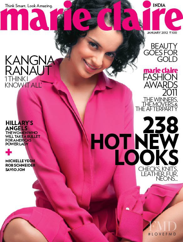 Kangna Ranaut featured on the Marie Claire India cover from January 2012