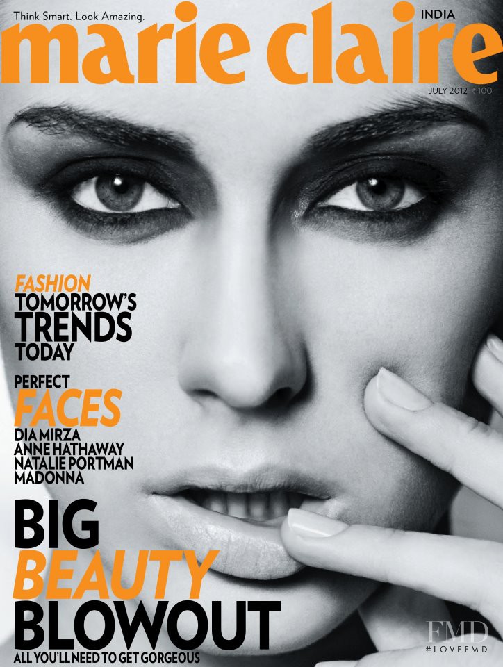 Dia Mirza featured on the Marie Claire India cover from July 2012