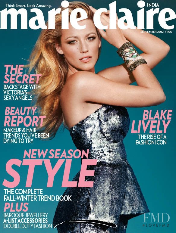 Blake Lively featured on the Marie Claire India cover from September 2012