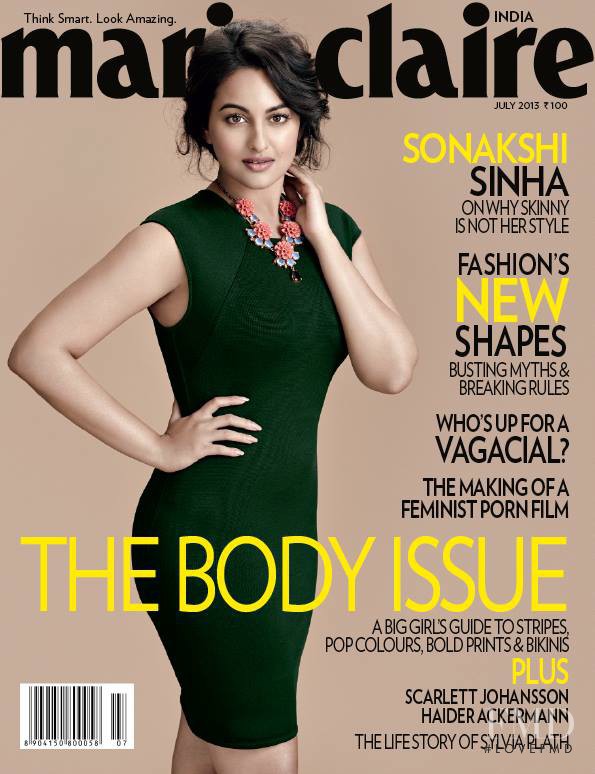 Sonakshi Sinha featured on the Marie Claire India cover from July 2013