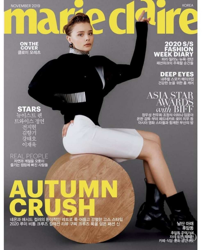 Chloe Grace Moretz  featured on the Marie Claire Korea cover from November 2019
