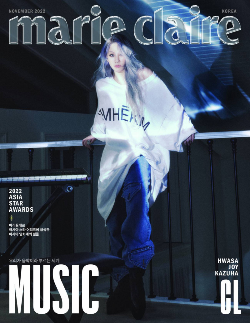 LEE Chae-Rin featured on the Marie Claire Korea cover from November 2022