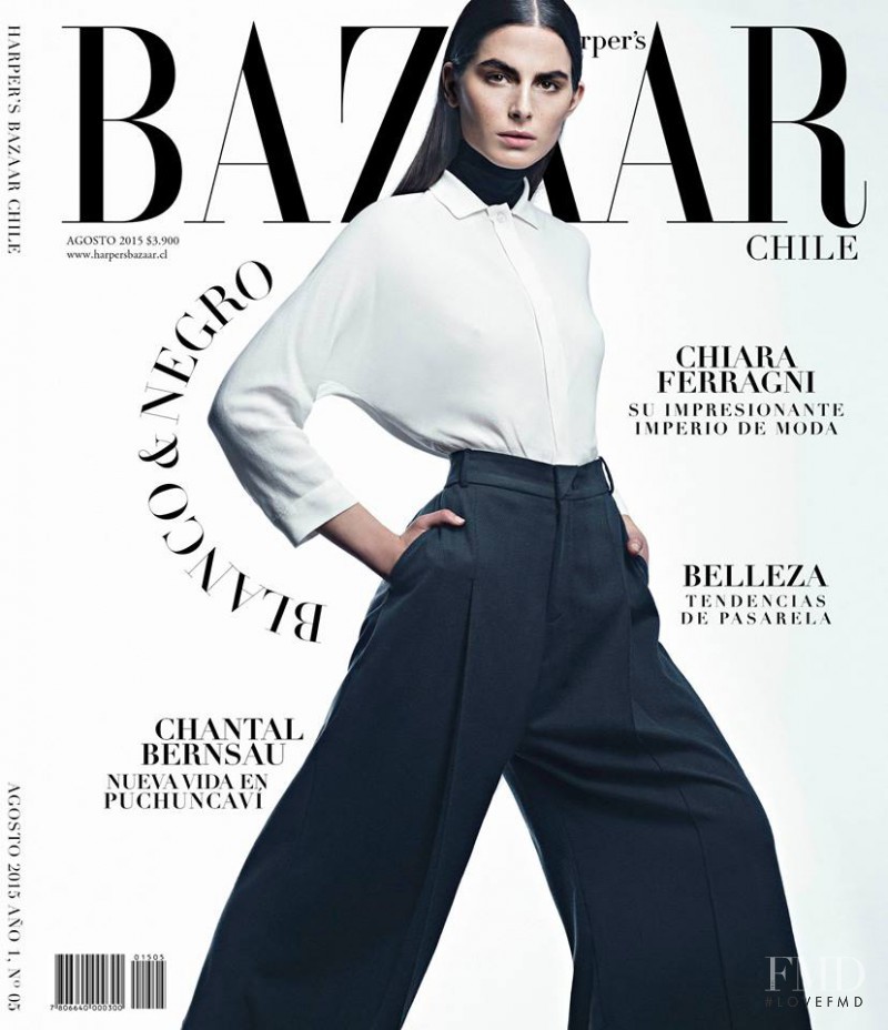 Sofía Stitchkin featured on the Harper\'s Bazaar Chile cover from August 2015