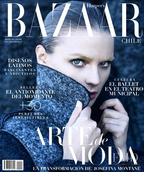 Josefina Montané featured on the Harper\'s Bazaar Chile cover from May 2015