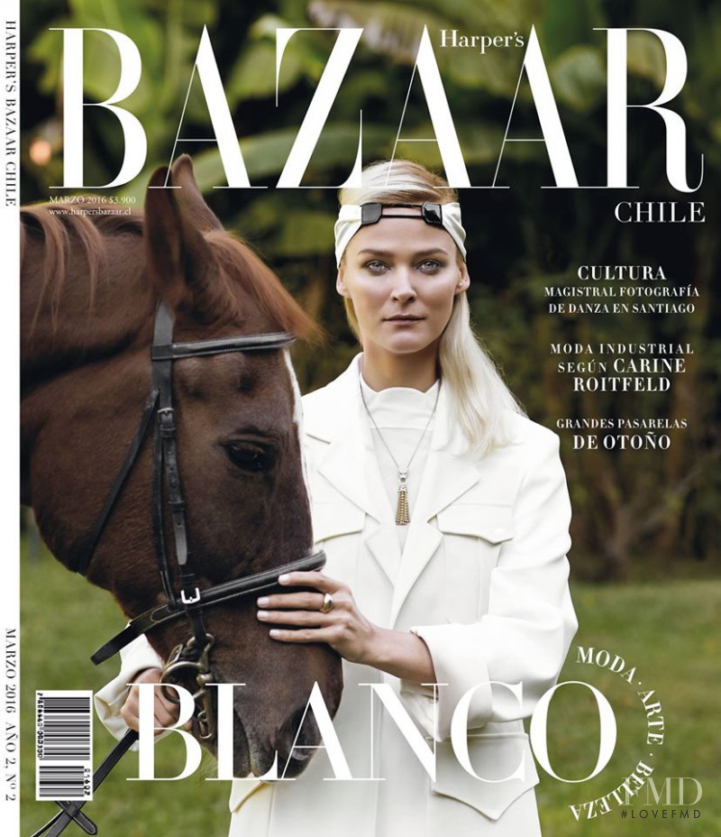 Carmen Kass featured on the Harper\'s Bazaar Chile cover from March 2016