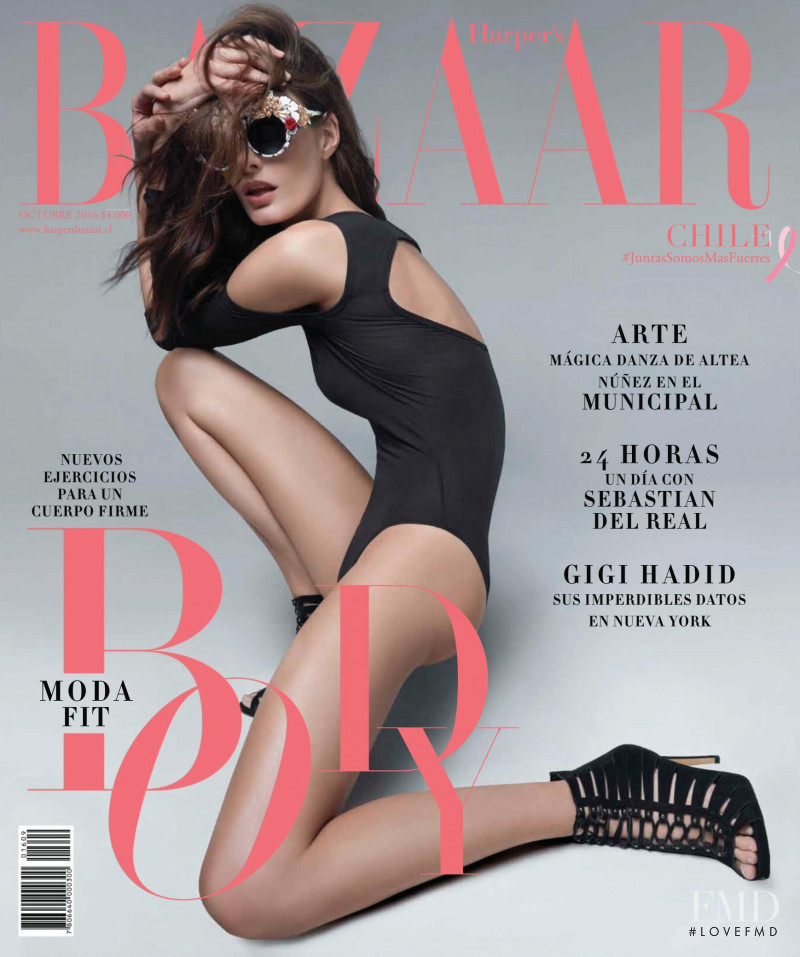 Mariana Coldebella featured on the Harper\'s Bazaar Chile cover from October 2016