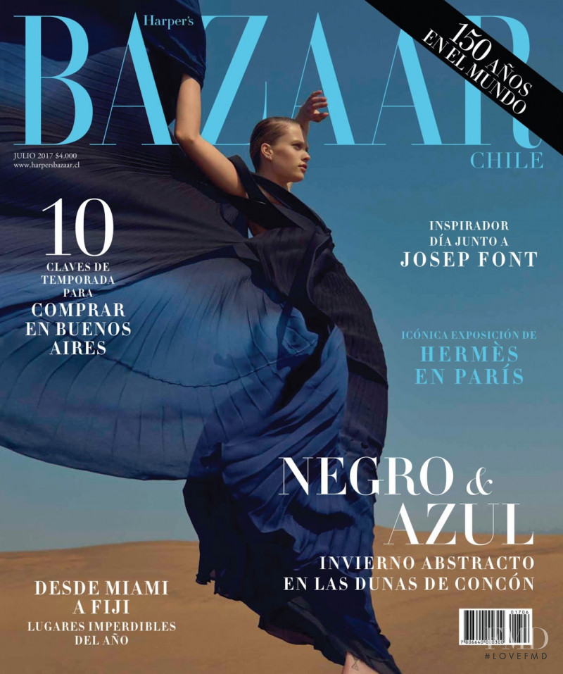 Hazel Graye featured on the Harper\'s Bazaar Chile cover from July 2017