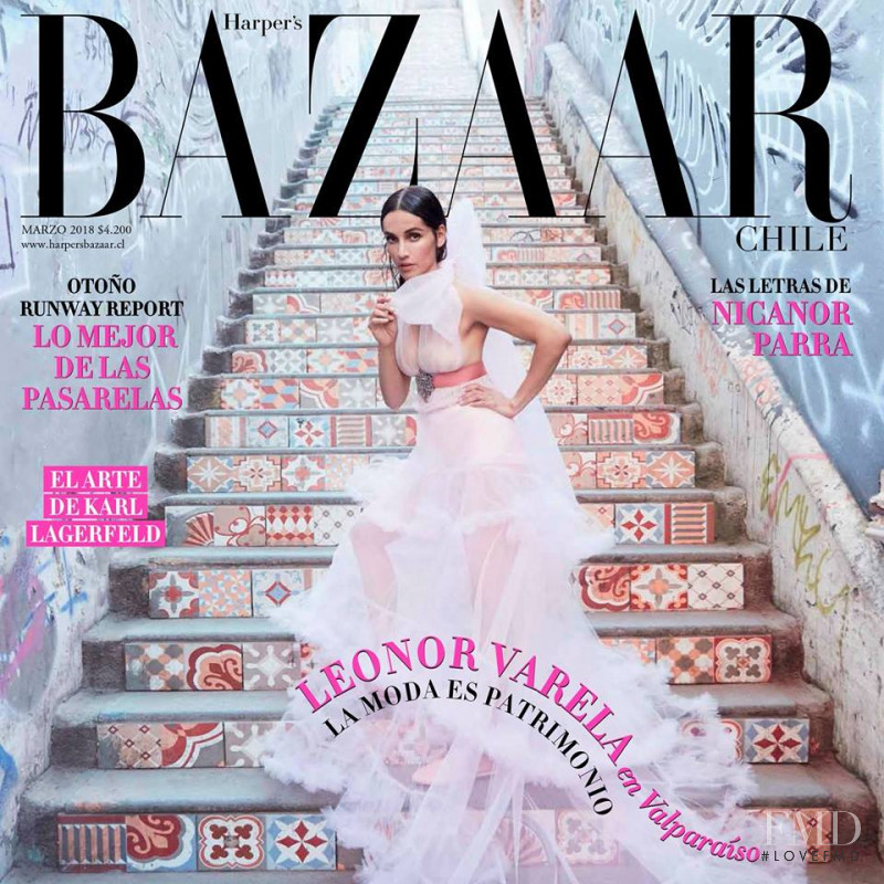 Leonor Varela featured on the Harper\'s Bazaar Chile cover from March 2018