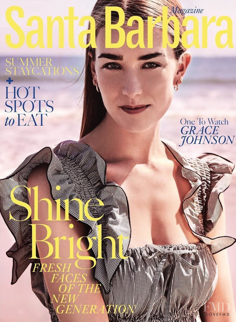 Grace Johnson featured on the Santa Barbara cover from July 2018