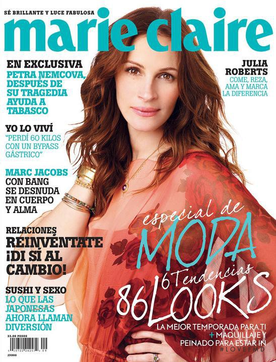 Julia Roberts featured on the Marie Claire Mexico cover from September 2010