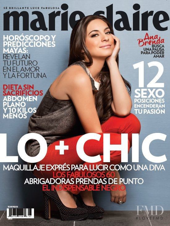 Ana Brenda featured on the Marie Claire Mexico cover from December 2011