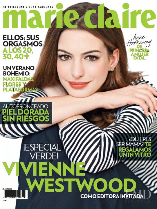 Anne Hathaway featured on the Marie Claire Mexico cover from June 2011