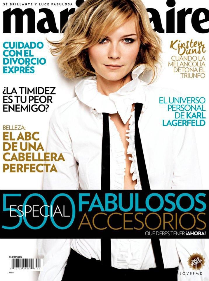 Kirsten Dunst featured on the Marie Claire Mexico cover from October 2011