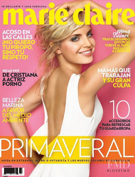 Mena Suvari featured on the Marie Claire Mexico cover from April 2012