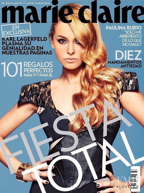 Paulina Rubio featured on the Marie Claire Mexico cover from December 2012
