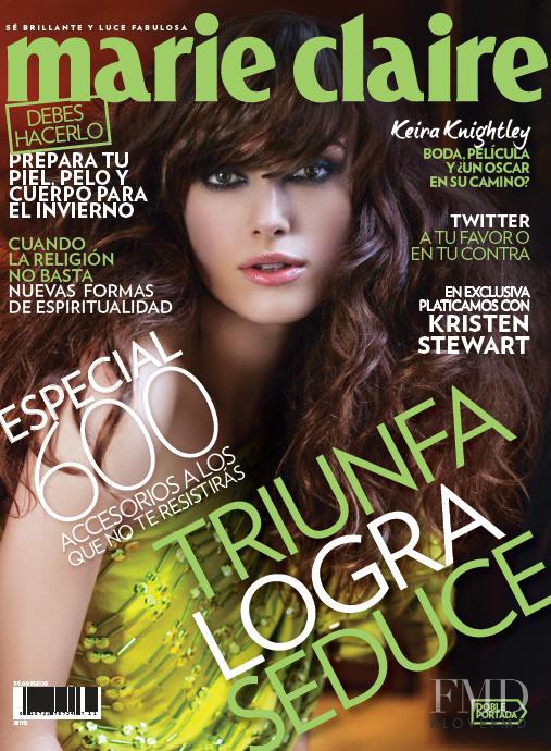 Keira Knightley featured on the Marie Claire Mexico cover from November 2012
