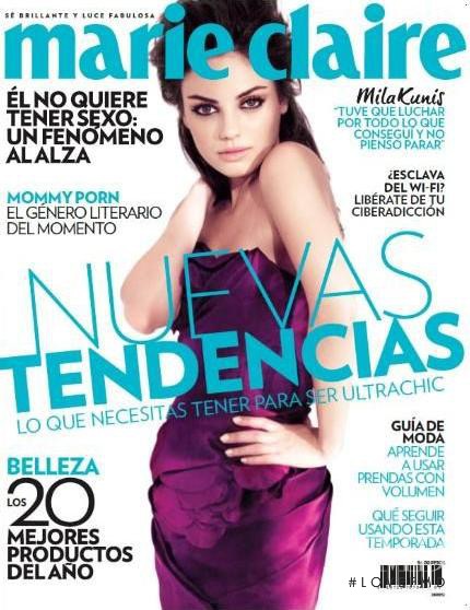 Mila Kunis featured on the Marie Claire Mexico cover from September 2012
