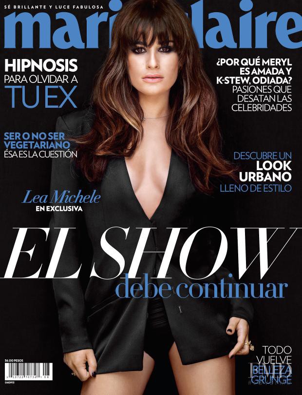 Lea Michele featured on the Marie Claire Mexico cover from August 2013