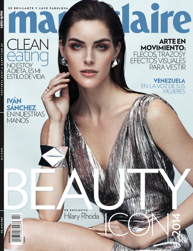 Hilary Rhoda featured on the Marie Claire Mexico cover from April 2014