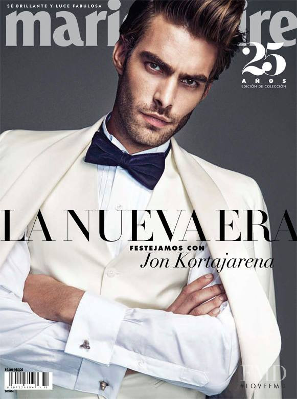 Jon Kortajarena featured on the Marie Claire Mexico cover from October 2014