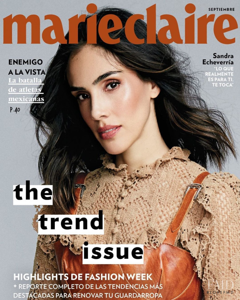 Sandra Echeverria featured on the Marie Claire Mexico cover from September 2019