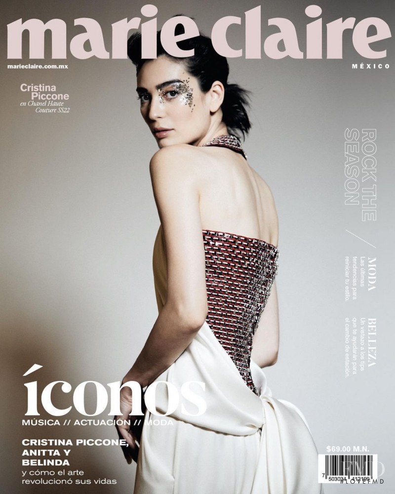 Cristina Piccone featured on the Marie Claire Mexico cover from April 2022