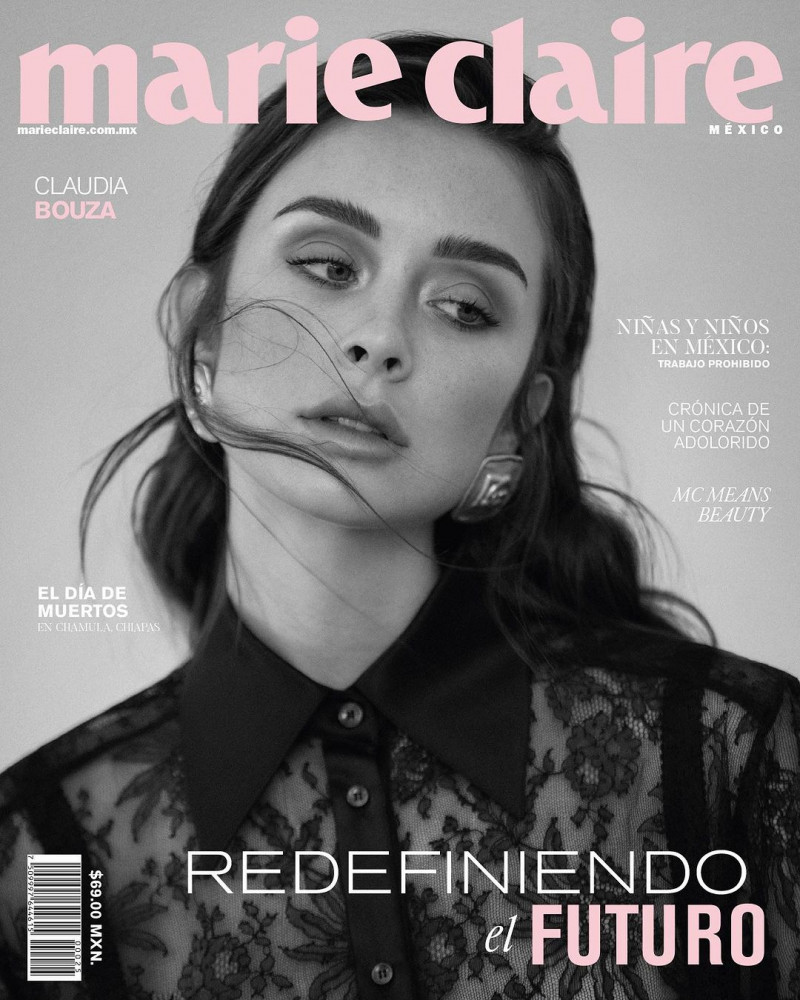 Claudia Bouza featured on the Marie Claire Mexico cover from November 2023