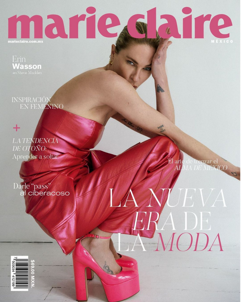 Erin Wasson featured on the Marie Claire Mexico cover from September 2023