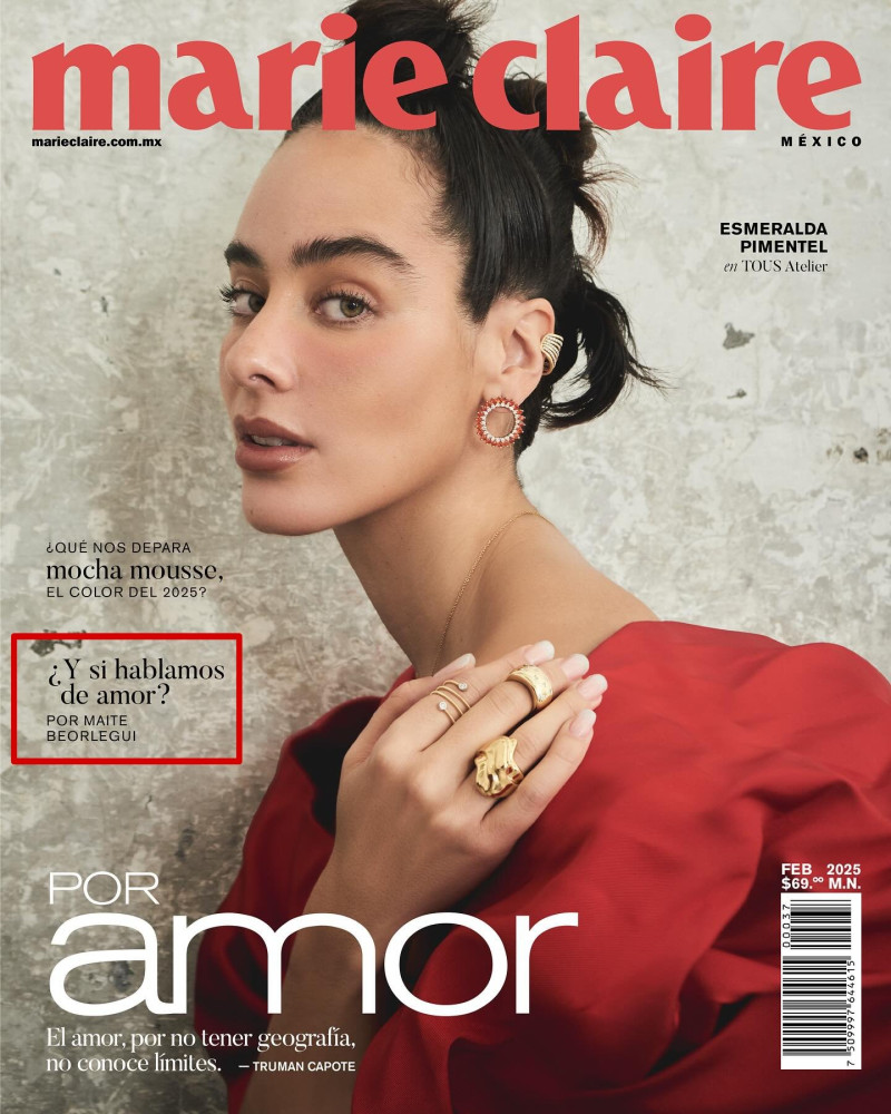 Esmeralda Pimentel featured on the Marie Claire Mexico cover from February 2025