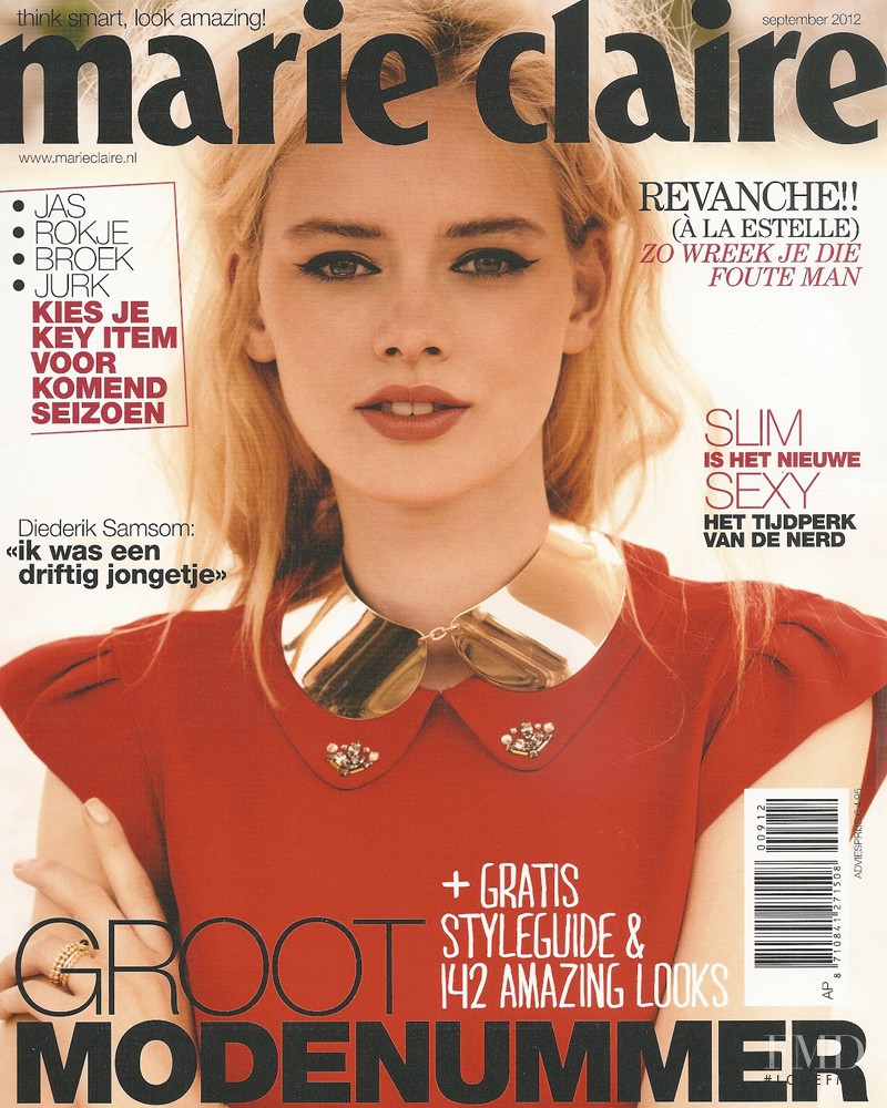 Eva Marie Mulder featured on the Marie Claire Netherlands cover from September 2012