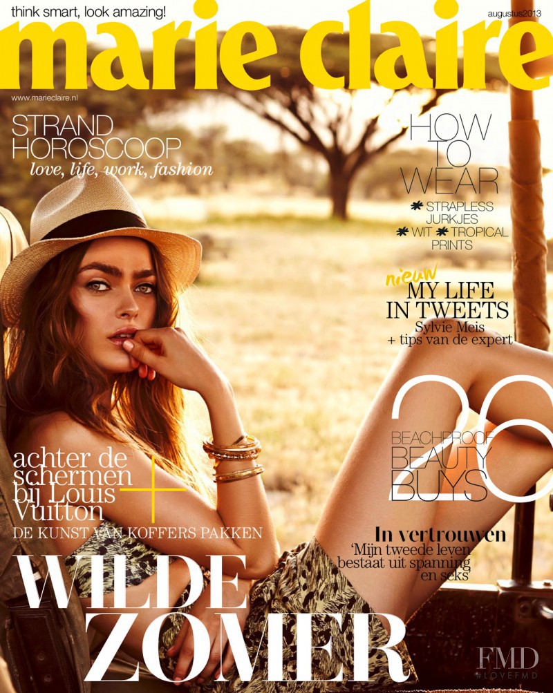 Sophie Vlaming featured on the Marie Claire Netherlands cover from August 2013