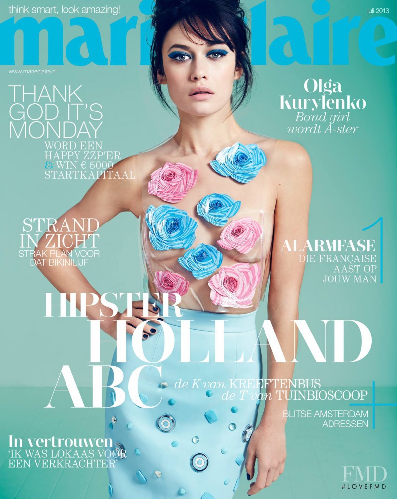 Olga Kurylenko featured on the Marie Claire Netherlands cover from July 2013
