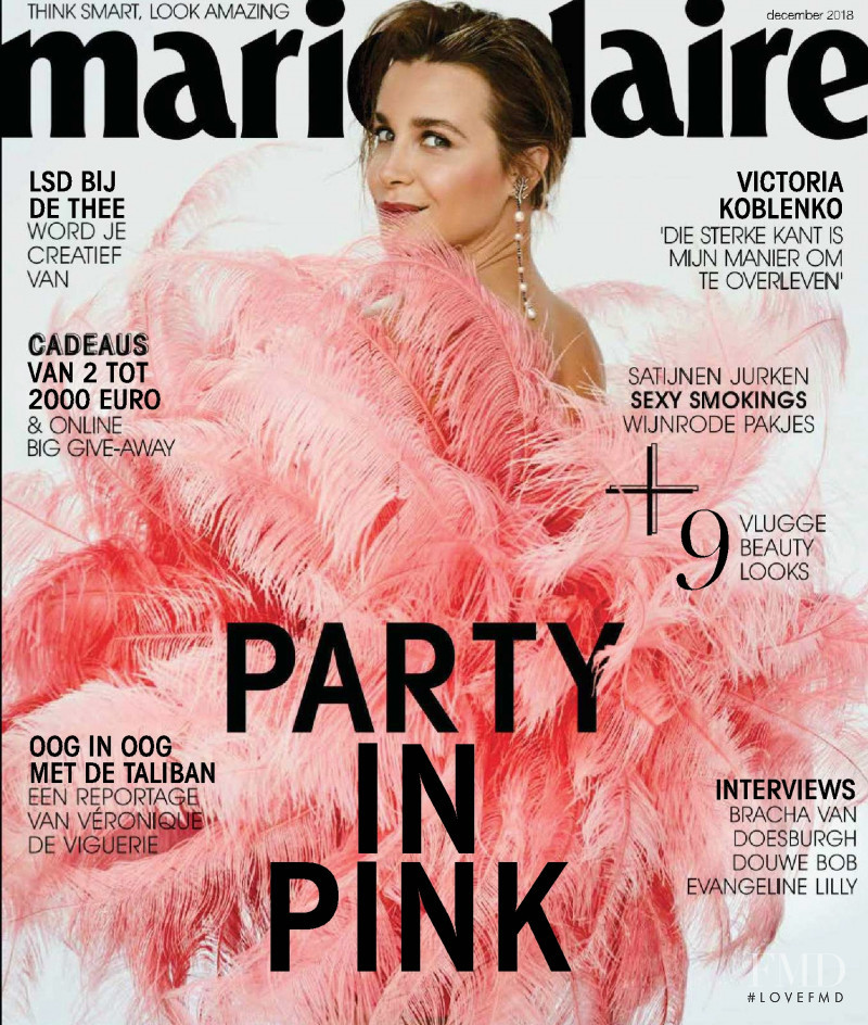 Victoria Koblenko featured on the Marie Claire Netherlands cover from December 2018