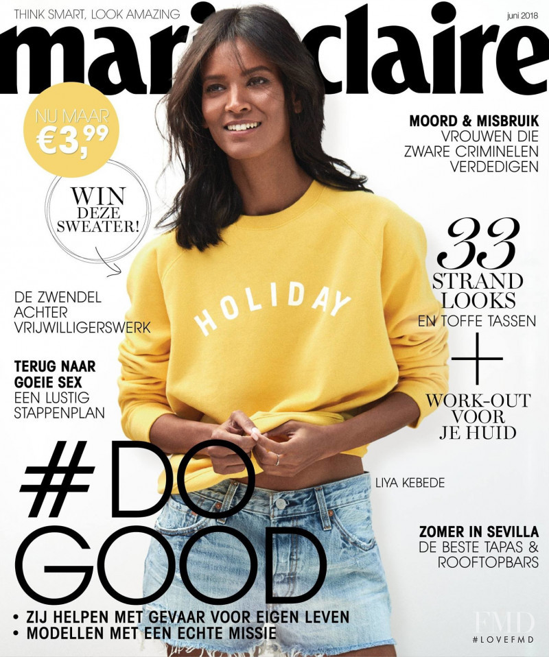 Liya Kebede featured on the Marie Claire Netherlands cover from June 2018